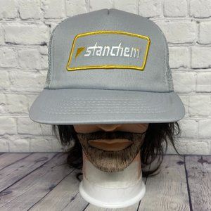 Vintage STANCHEM Trucker Hat Mesh Cap Adjustable Snapback Embroidered Logo Patch